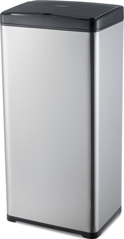 MOA Sensor Mülleimer 50 Liter - geräuschloser Deckel - verzögerte Schließung - Edelstahl & robustes ABS - Abfalleimer - Mülleimer - Silber