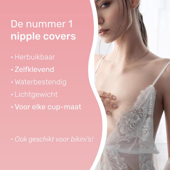 Soft & Silky - Brustwarzenabdeckungen - 2 Stück - Wiederverwendbar - Silikon - Selbstklebend - Brustwarzenband - Brustwarzenaufkleber - Brustwarzenaufkleber