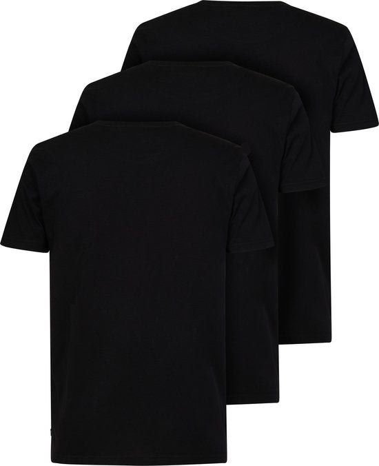 Petrol Industries Herren-T-Shirts 3er-Pack – Rundhalsausschnitt – Baumwolle – Regular Fit – T-Shirt-Set mit kurzen Ärmeln – 3er-Pack – Schwarz – Größe XL