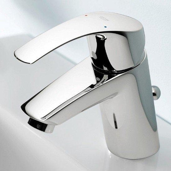 GROHE Eurosmart New Waschtischarmatur – Niedriger Auslauf – Mit Stoppkette – Chrom