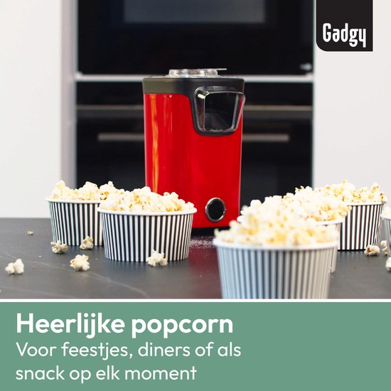 Gadgy Popcornmaschine - Heißluft-Popcorn-Maschine - 1100 Watt - mit Messlöffel - Kinderparty