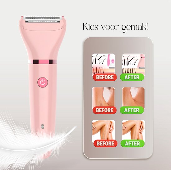 Ladyshave Gesichtsbehandlung - Achselhöhlen - Beine - Bikinizone - Rasierer Frau - Elektrischer Epilierer - Gesichtsenthaarung Damen - Trimmer Frau - Ladyshaves Bikini - USB Wiederaufladbar