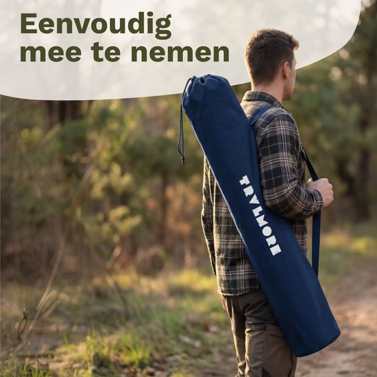 TRVLMORE Campingstuhl XXL - klappbar - 160KG Tragkraft - Inkl. Tragetasche - Klappstuhl - Angelstuhl - Campingstuhl - Klappstuhl - Blau