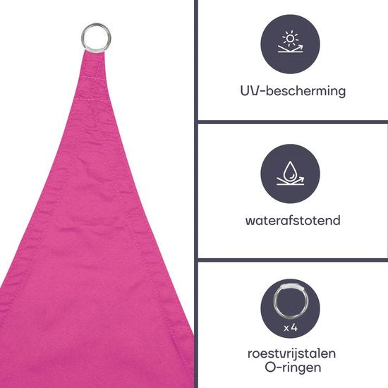 Perel Schattentuch, wasserabweisend, 2 x 3 m, 160 g/m², Polyester, rechteckig, fuchsia
