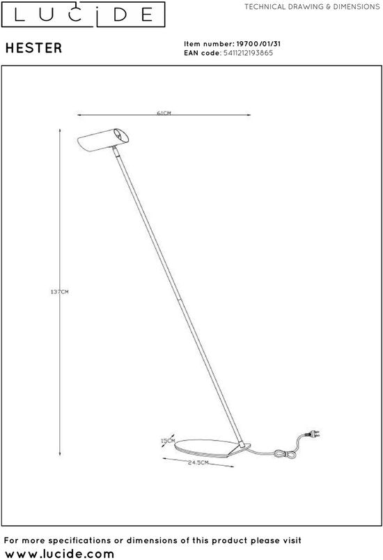 Lucide HESTER - Leseleuchte - 1xGU10 - Weiß