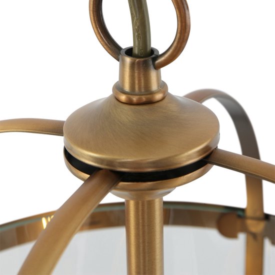 Hängeleuchte Pimpernel 5971BR Bronze Ø 23 cm Klassische Laterne von Steinhauer, höhenverstellbar, Glas und Metall, für den Innenbereich