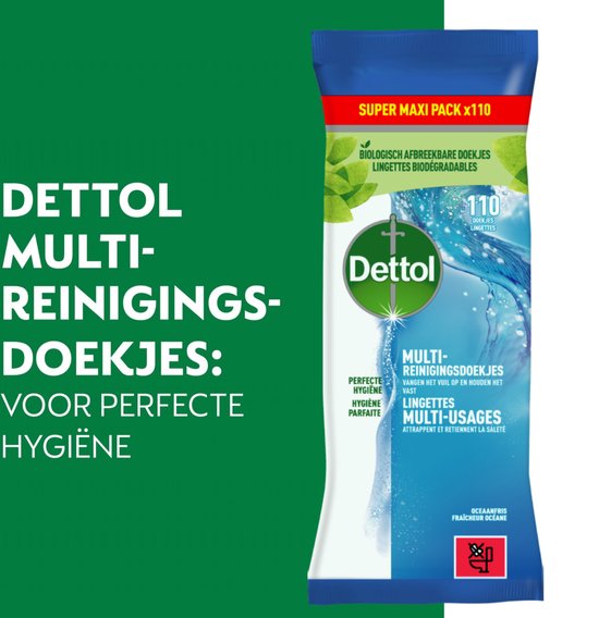 Dettol Reinigungstücher Power & Fresh Ocean – 110 Stück