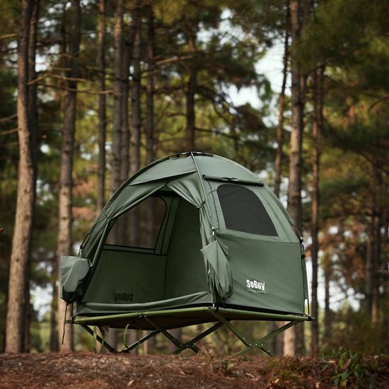 SoBuy Aufblasbares Camping-Zelt - multifunktionales Design - 193x161cm - OGS32-II-GR