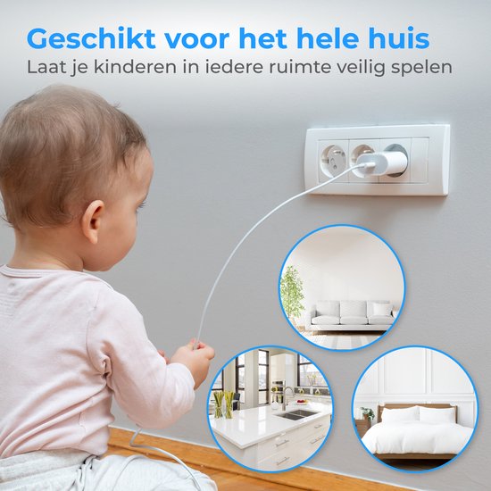 Nuvance Steckdosenschutz - 24 Stück - für Belgien - Kinderschutz - BE - Steckdosenschutz - Weiß