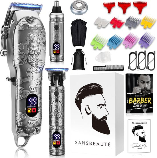 Professionelle kabellose 4-in-1 Haarschneidemaschine - Haarschneider Herrenkopfhaar - Cheveux Haar - Haartrimmer - Friseur Haar Maschine - Haarschneider - Trimmer Bart - Friseur Haarschneider - Friseur Buddha Trimmer - Barbier Set