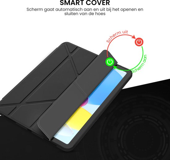 Tablet-Hülle geeignet für iPad Pro 11 Zoll Gehäuse (2024) - M4 - Smart Cover - Schwarz