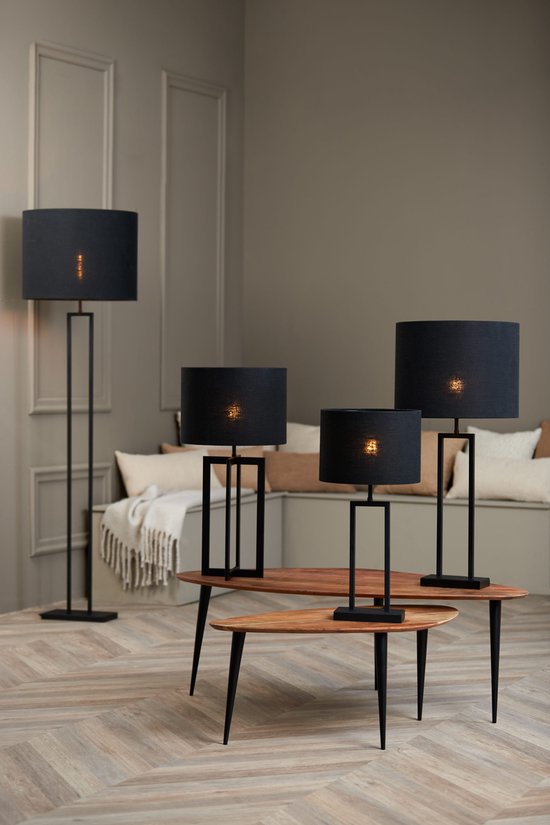Light & Living Zylinder-Lampenschirm Livigno – Schwarz – Ø 40 x 30 cm – Modern