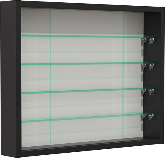 Vitrine stehend Hängevitrine - Glasböden 50 cm breit x 4,5 tief - Schiebetüren