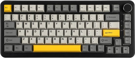 Ajazz AK820 MAX HE - 75% Wired RGB Gaming Keyboard - Hall-Effekt Rapid Trigger Mechanische Tastaturen - Dichtung - Hot Swap - 8K Hz Polling Rate - QWERTY Tastaturen - 82 Tasten - Mondgelb