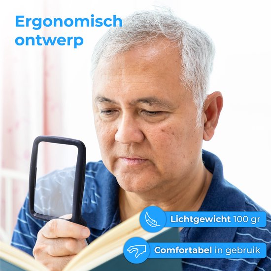 Nuvance - Lupe mit Beleuchtung - Vergrößerungsspiegel - Lupenleuchte mit LED-Beleuchtung - Leselupe für Erwachsene und ältere Menschen