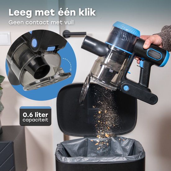 Ølven Stabstaubsauger CleanMax - Kabellos - 400W - Staubbuster - 55Min Akku - Beutelloser Staubsauger - Aroma Funktion