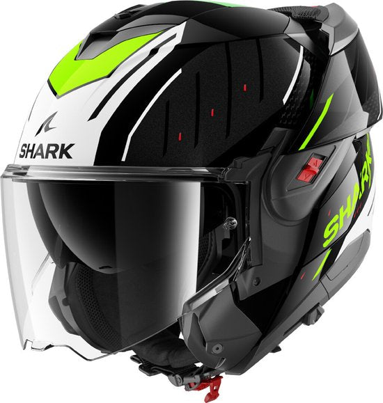 SHARK Oxo Rydger Schwarz Weiß Gelb KWY System Helm - Größe L - Helm