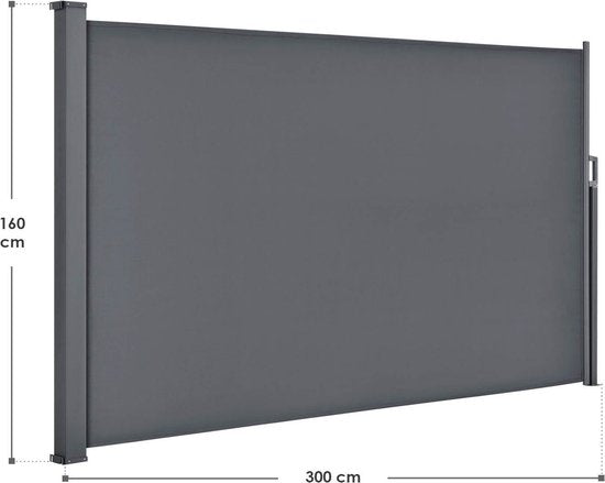 Windbreak versenkbar Dubai - 300 x 160 cm - Dunkelgrau