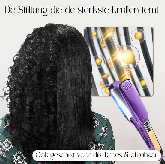 Sansbeauté® Professionelles Glätteisen - 2 in 1 - Lockenstab - Glätteisen - Haarglätter - Schnelles Aufwärmen - 80℃ bis 230℃ - Glätten & Locken - ION-Technologie - Klassisches Lila