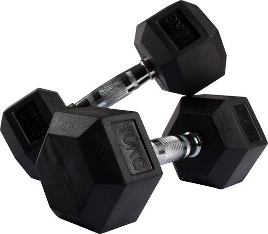 VirtuFit Hexa Dumbbell Pro - 10 kg - Sechseckhantel - Langlebig und strapazierfähig - Krafttraining - Gewicht - CrossFit & Fitness - Geeignet für Anfänger und Profis - Pro Stück verkauft
