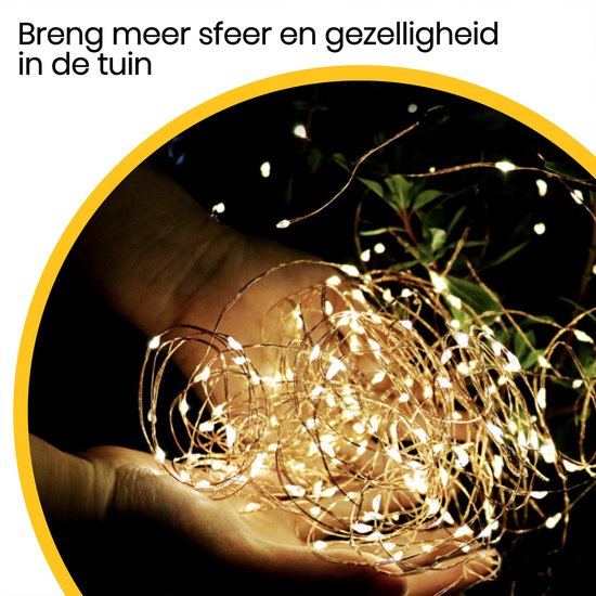 Happy Goods Solar Gartenbeleuchtung - 200 LED Lichterkette für den Außenbereich - 20 m - Lichterkette - Außenbeleuchtung Girlande - Lichterketten