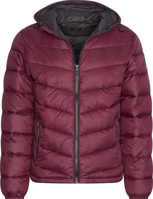 Cappuccino Italia - Herren Jacke Winter Kapuzen Winterjacke Burgund - Rot - Größe L