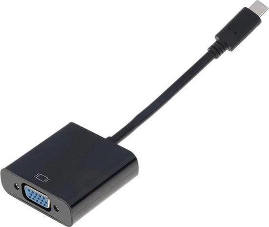 Techvavo® USB C zu VGA Adapter - USB C zu VGA - Full HD 1080P - Stecker zu Buchse - Schwarz
