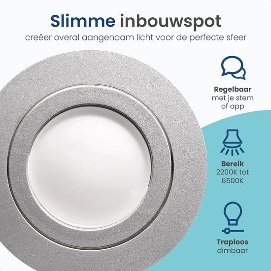 Gologi Smart Einbaustrahler - Smart LED Downlight Dimmbar - Neigbar - Warmweißes Licht - Gu10 LED Lampe - Weiß