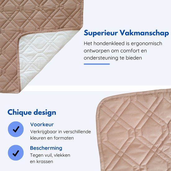 Hilvard - Hundedecke - Katzendecke - Sitzbankschoner - Hundedecke Auto-Rücksitz - Geeignet für Sofa, Auto und Bett - Sand - 76 x 127cm - Hundedecke - Hundematte