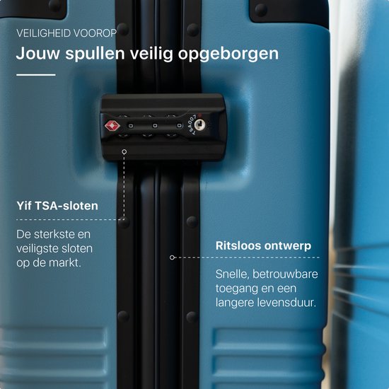 ONYX Hybrid Pro Handgepäck Koffer mit Fronttasche 38 Liter - Recyceltes Polycarbonat und reißverschlussloses Design - Reisekoffer mit TSA-Schloss und Spinner-Rädern - Leichter Trolley mit Laptop-Fach - Glacier Blue