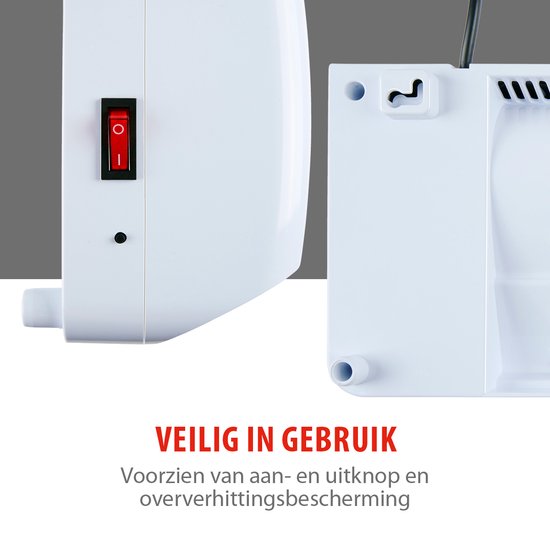 Alpina Keramikheizer mit Wandhalterung - 2000W - einstellbare Heizstufen und Timer - Heizlüfter - für Innenräume - weiß