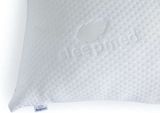 2 x SleepMed - Memory Foam Pillow - 100% Memory Foam - Weiß - Hypoallergene Abdeckung - 55 x 43 x 12 cm