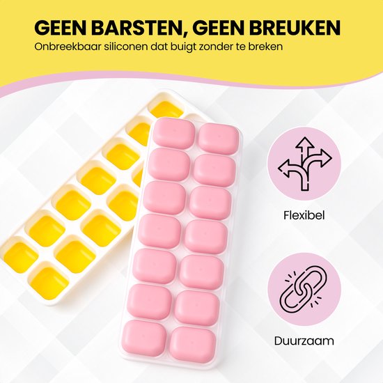 TTD® Silikon-Eiswürfelform mit Deckel - 4er-Set - 14 x 4 Eiswürfel - stapelbar - BPA-frei - Eiswürfel lassen sich leicht herausdrücken