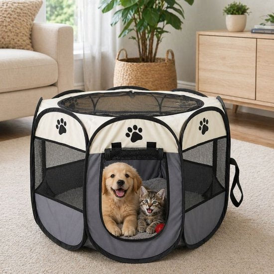 Ceruzo Welpenauslauf faltbar - für kleine Hunde - Katzen - Kaninchen - 73 cm
