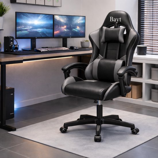 Bayt Gaming Chair - Gaming Stuhl - Ergonomischer Bürostuhl - Schwarz - Verstellbar