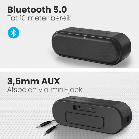 Auronic Bluetooth Lautsprecher - Kabellose Musikbox - 20 Stunden Musikgenuss - Extra Bass - Schwarz