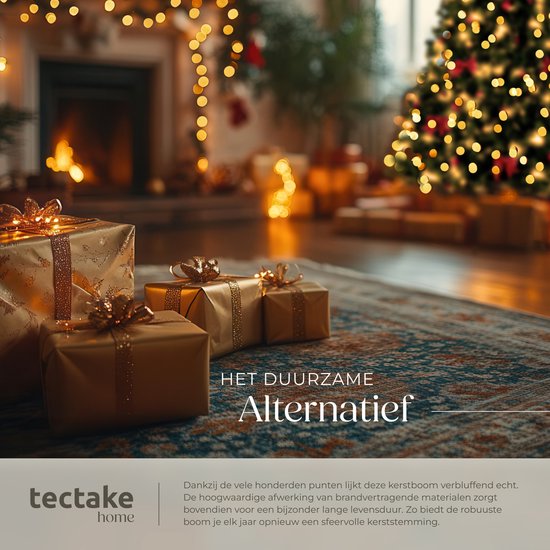 tectake Künstlicher Weihnachtsbaum - Geschlossener künstlicher Weihnachtsbaum mit biegsamen Tannenzweigen und Stahlständer - 230 cm, 1346 Nadeln - Grün, ideal für Weihnachtsdekorationen