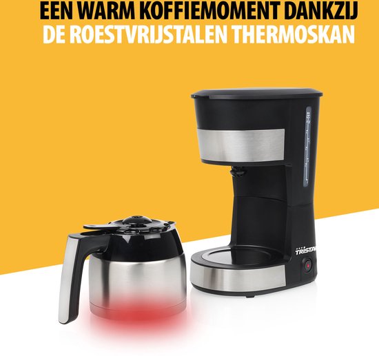 Tristar Filterkaffeemaschine 900W - CM-1283 - 1 L, 10 Tassen - Camping geeignet - Thermoskanne