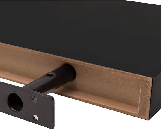 Woltu Wandregal – 30 x 22,9 x 3,8 cm – Wandmontage – Holz/MDF – Schwarz