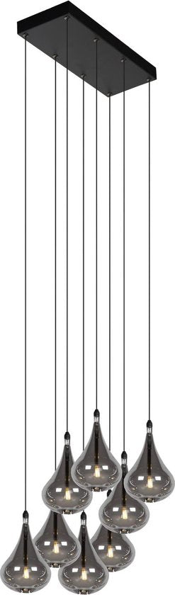 Lucide TEARS – Hängeleuchte – LED, dimmbar – G4 – 8 × 1,5 W, 3000 K – Schwarz