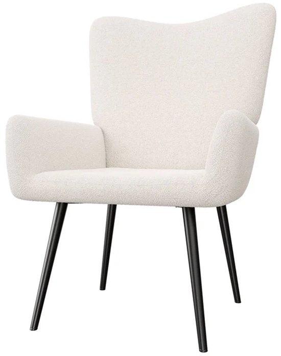 Sessel / Liegestuhl Odense - Beige - Bouclé-Stoff