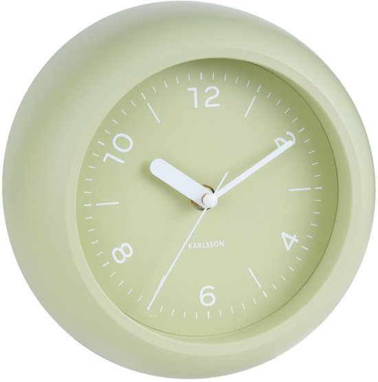 Karlsson Wanduhr Slope – Teegrün – Ø 20 cm – Wanduhr im skandinavischen Stil