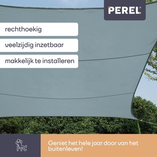 Perel-Sonnenschutzvlies, wasserabweisend, 4 x 3 m, 160 g/m², Polyester, rechteckig, hellgrau