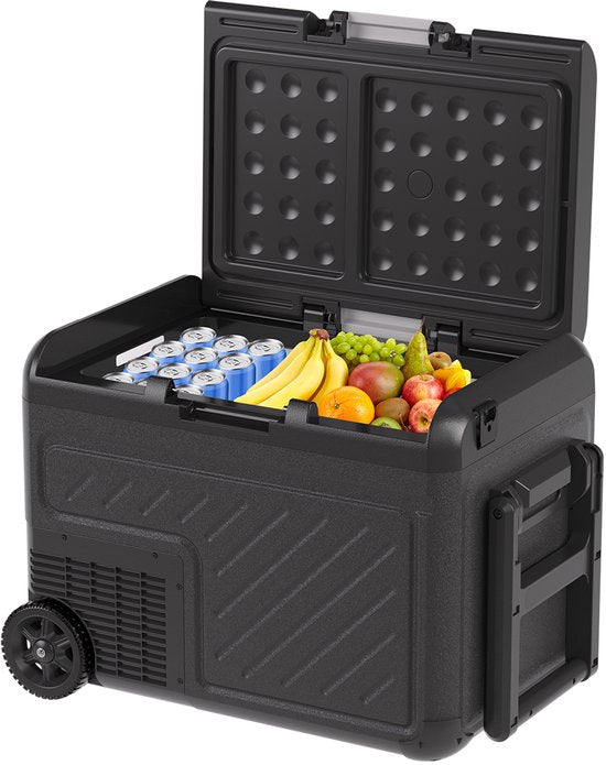 Auronic Electric Cool Box - Kompressor - Mit Rädern - 12V 230 Volt - Auto - 40L - Kühlbox - Schwarz/Grau