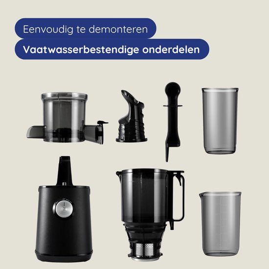 Safecourt Kitchen Entsafter - Für Obst & Gemüse - XXL Einfüllöffnung - Leistungsstarker Motor - Schwarz