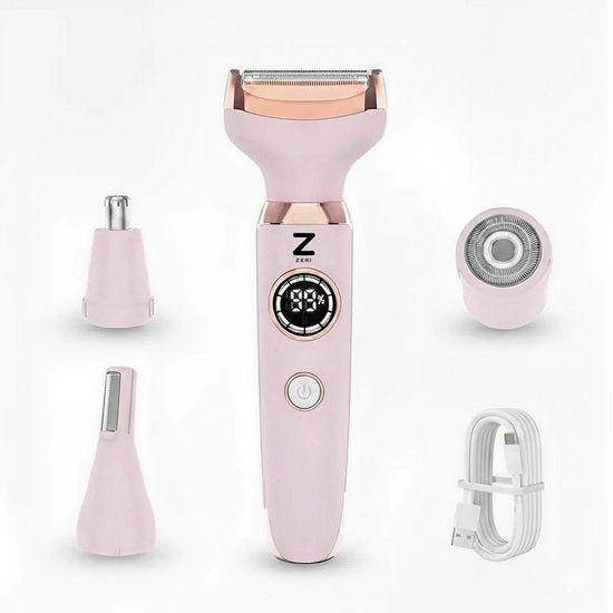 Ladyshave für Frauen - 4 in 1 Rasierer - Achseln - Beine - Nasentrimmer - Augenbrauen - Nase - Zeri
