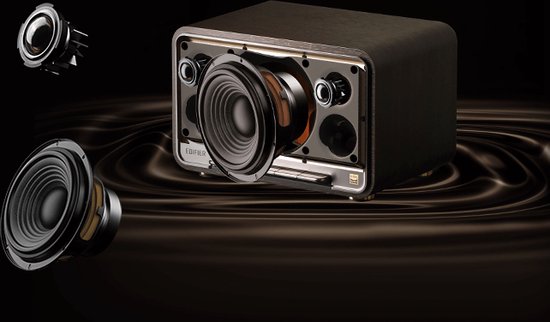 Edifier D32 Stereo HiRes Lautsprecher - Airplay/Bluetooth - Kabellos - Schwarz