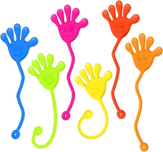 Partizzle 48x Sticky Hands - Sticky Hands Hand Out Gifts - Grabbelton Treat Gifts - Sensory Small Toys - Für Kinder & Kleinkinder