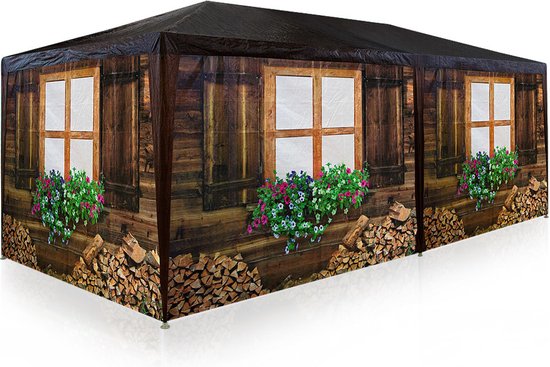 Casaria Partyzelt - Pavillon 18m² 3x6m mit 6 Seitenwänden - Apres Ski