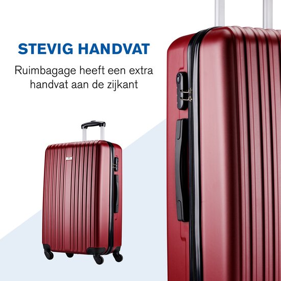 Slazenger - Kofferset 2 Stück - Handgepäcktrolley 26L und geräumiger Reisekoffer 71L - Burgunderrot